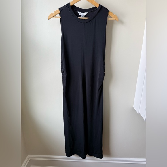 NWT SPANX Sleek Jersey Ruched Tank Dress Black Midi Minimalist Comfy Witchy S - Picture 2 of 7